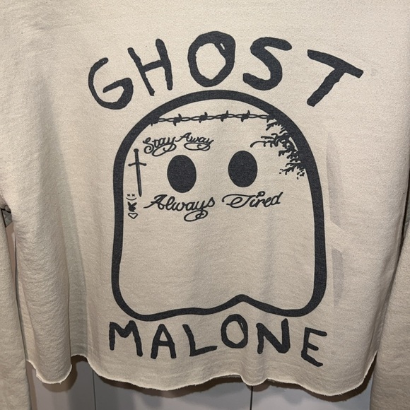 Ghost Malone Cropped Sweater • Womens Sz Medium 👻 - Picture 2 of 3